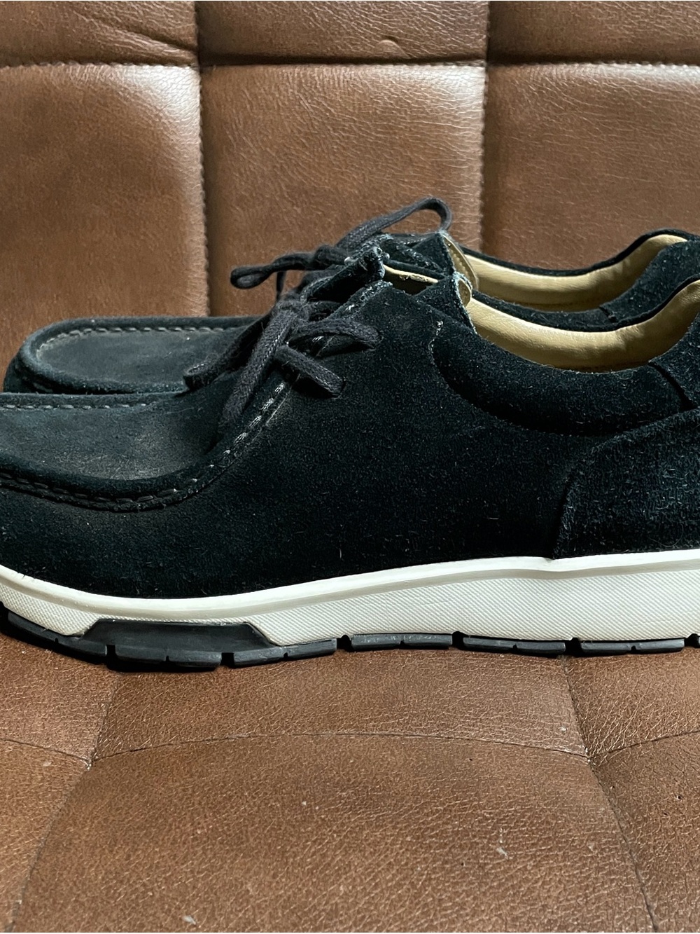 Calvin Klein Black Suede Slip-On Style Sneakers with White Sole